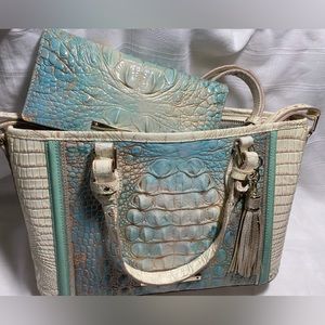 2 Pc BRAHMIN SERENDIPITY MINI ASHER &  MATCHING ADY WALLET, VERY GENTLY USED